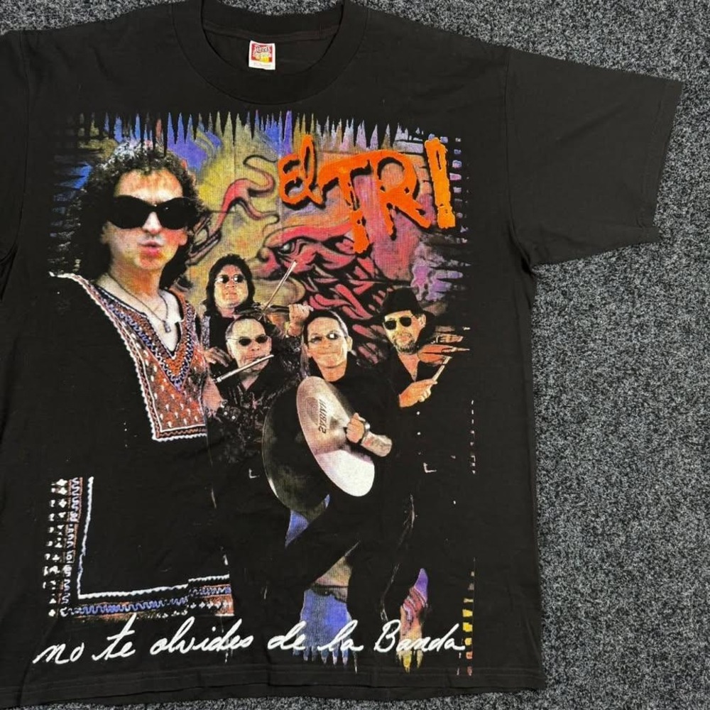Vintage El Tri No Te Olvides De La Banda Black Graphic T-Shirt Rock en Espanol - Picture 4 of 9